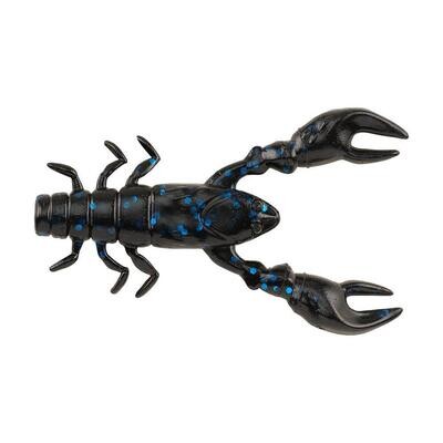 Berkley PowerBait Champ Craw, Lifelike Profile, colors mimic real bait, Large Floating Claws 3.5", 6 ct. Black Blue Fleck