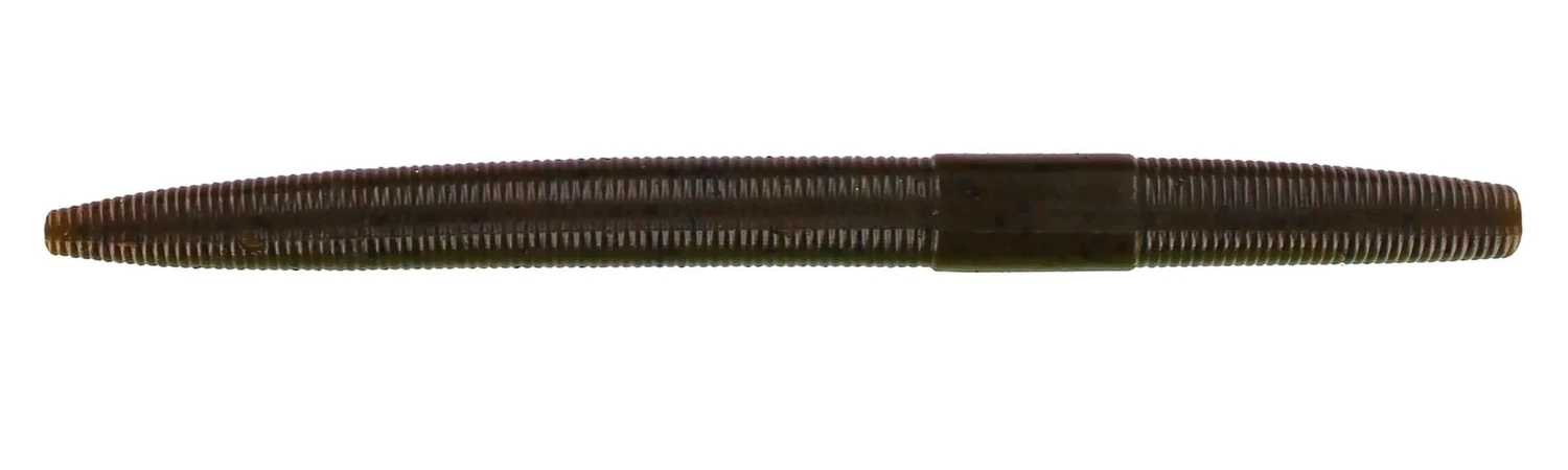 Big Bite Baits TS5-14 Trick Stick Finesse Worm, 5", Green Pumpkin