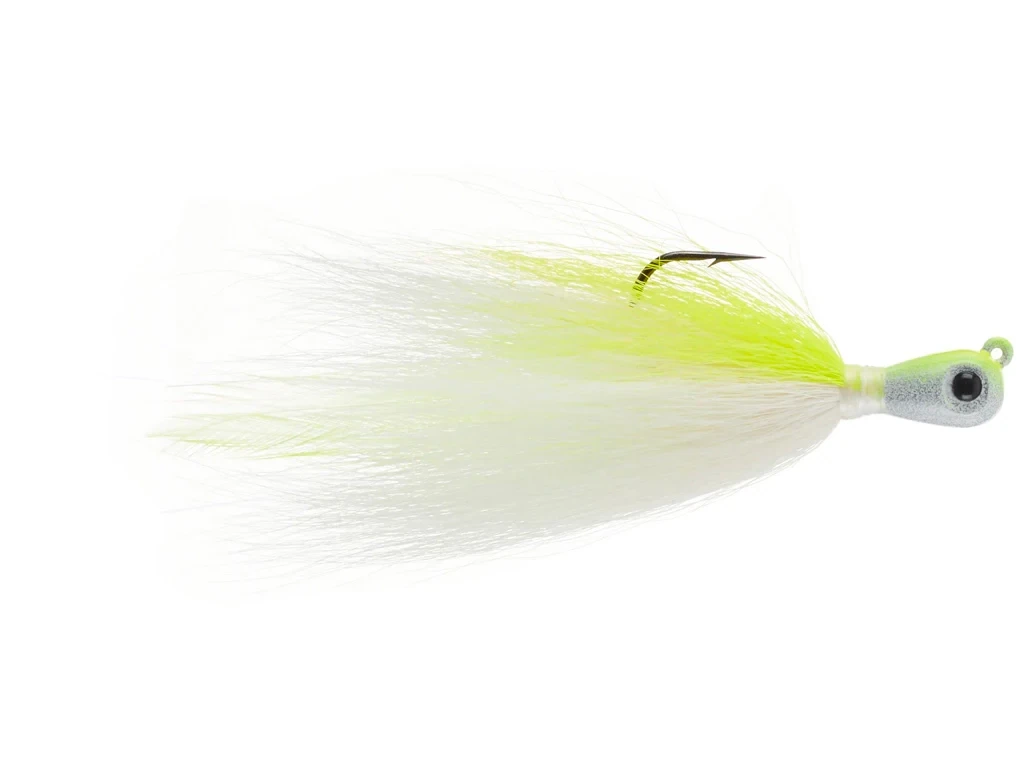 Big Daddy baits white &amp; chartruese hair jig 3/4oz 