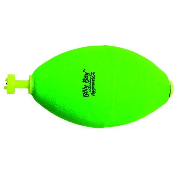 Billy Bay Hi Viz Rattle Float Weighted Snap On Oval 2-1/2" Green 2Pk