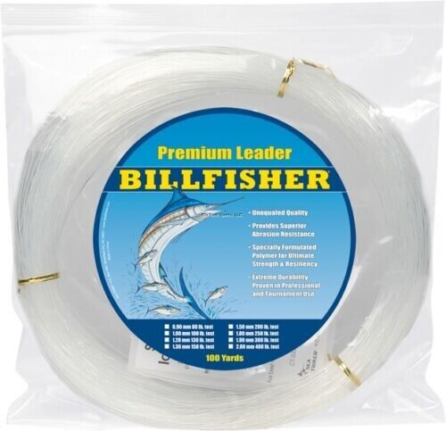 Billfisher 80 lb Mono Leader Coil 100yd Clear .90mm