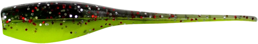 Bobby Garland BS150-18 Baby Shad 2", Licorice/Chartreuse Pearl