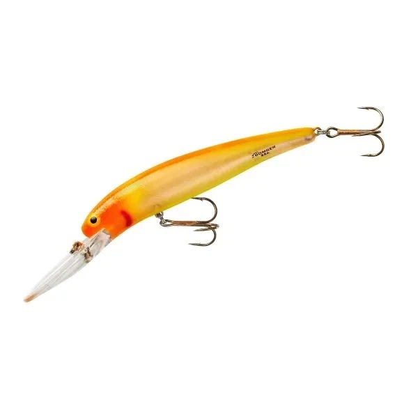 Bomber B25A453 Deep Long A Minnow, 4 1/2&quot;, 3/4 oz, Orange Crush