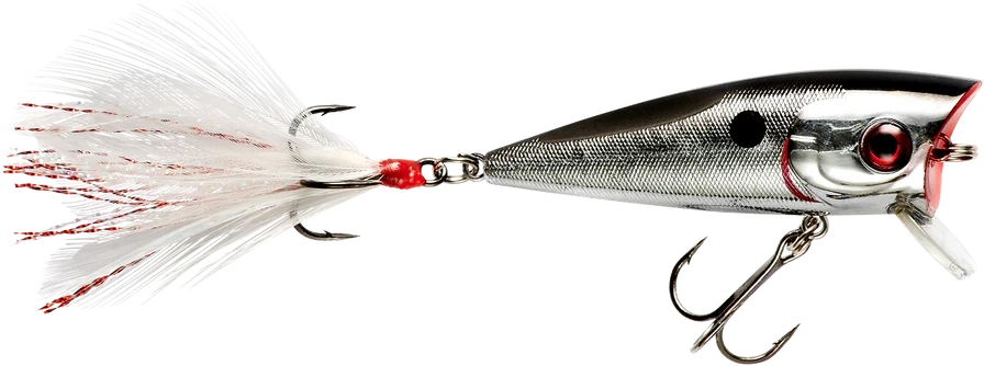 Booyah Prank Popper/ Diver, 5/16oz, 2.31", 0-2ft, #6 Trebles, Chrome Black