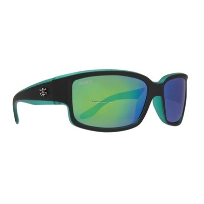 Calcutta BBS1GM Blackjack Sunglasses Matte Black w/Green Backspray Frame Green Mirror Lens