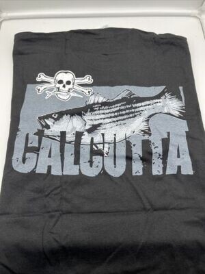 Calcutta CBSTRSS-M T-shirt Short Sleeve Striper With Pocket Black Med