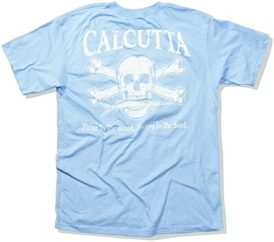 Calcutta CLBWXL T-Shirt Light Blue w/White Logo,5.1oz No Pocket, XLG