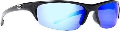 Calcutta FS1BM First Strike Sunglasses Shiny Black Frame Blue Mirror Lens