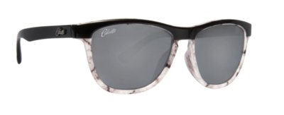 Calcutta Cayman Sunglasses Shiny black fade to marble Frame white mirror Lens