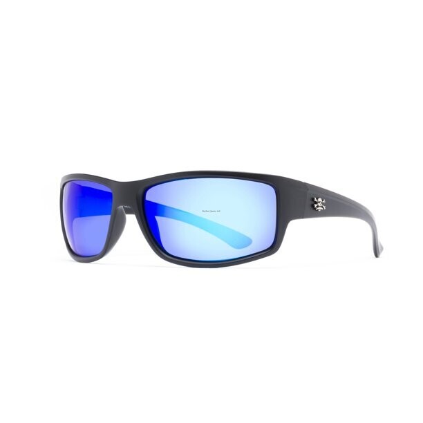 Calcutta R1BM Rip Sunglasses Matte Black Frame Blue Mirror Lens 62mm