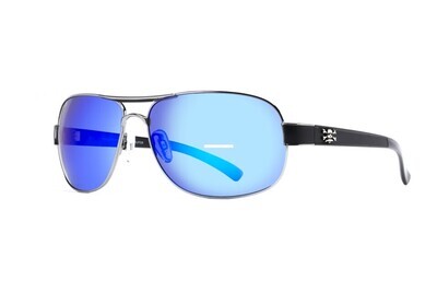 Calcutta RG1BM Regulator Sunglasses Black Wire Frame Blue Mirror Lens