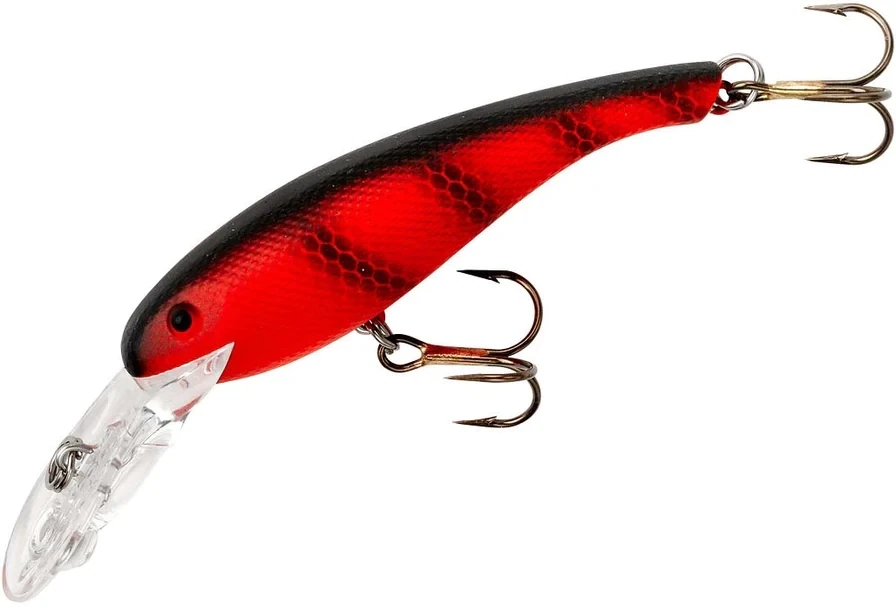 Cotton Cordell  Wally Diver Crankbait, 2 1/2&quot;, 1/4 oz, Fluorescent Red/Black, Floating
