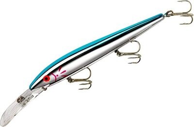 Cotton Cordell CD906 Deep Diving Red Fin, 5&quot;, 5/8 oz, Chrome/Blue Back, Floating