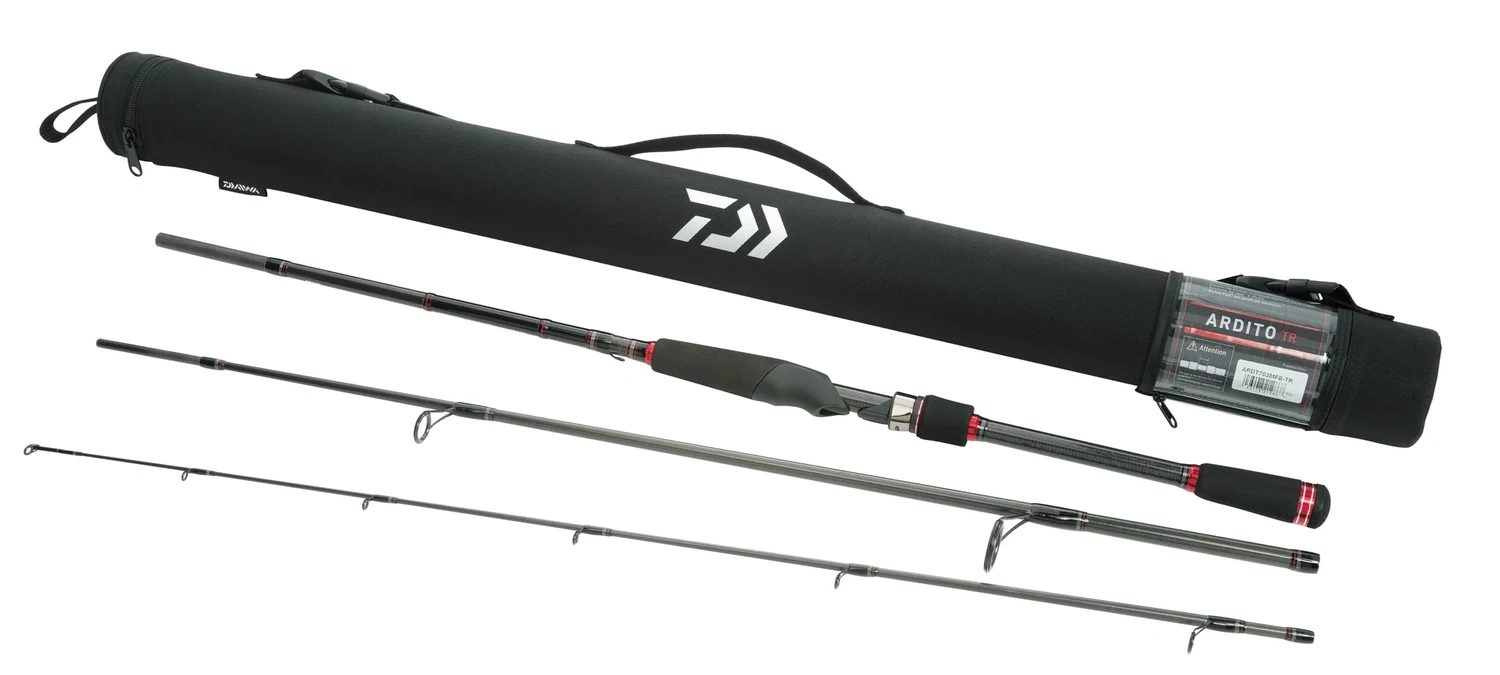 Daiwa ARDT703MFS-TR Ardito-TR Travel Spinning Rod, 7&#39;, 3 Pc, Fast, Med, 1/4-3/4 oz Lures, 6 Lb - 15 Lb Line, 8 Guides