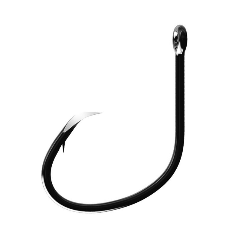 Eagle Claw TK400-6/0 Trokar Medium Wire Octopus Hook, Size 6/0, Barbed, Forged, Long Shank, Offset, Up Eye, Black Chrome, 4 per Pack