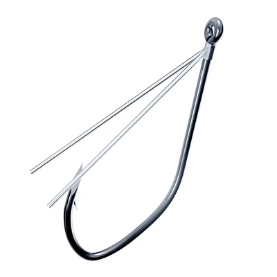 Eagle Claw Trokar Finesse Weedless Hook, Sz 1, Platinum