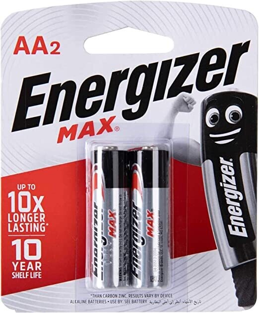 Energizer E91BP-2 Max Alkaline AA Batteries 2Pk