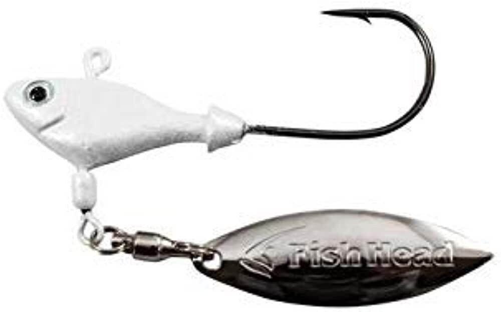 Fish Head 1100105 Spin Jighead, 1/4 oz, 5/0 Hook, Albino