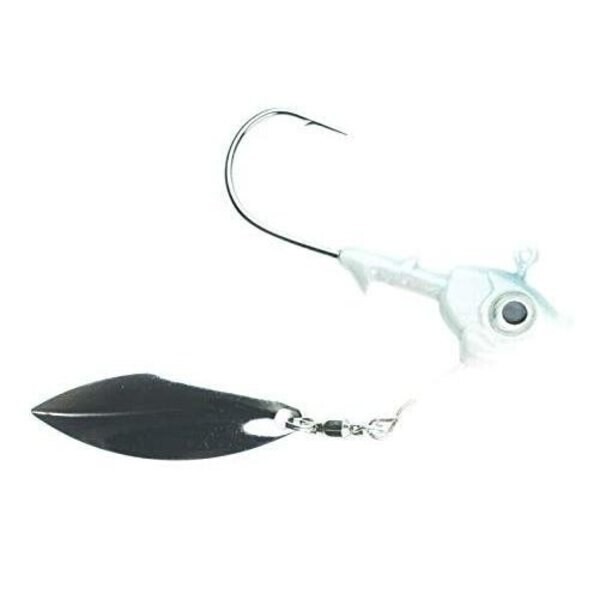 Fish Head 1700105 Stand-Up Spin Jighead, 1/4 oz, Albino