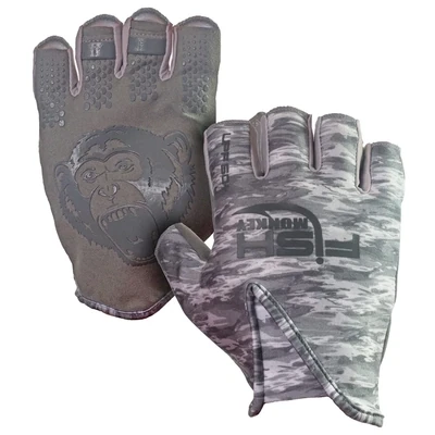 Fish Monkey Small Stubby Guide Glove, Grey Water Camo