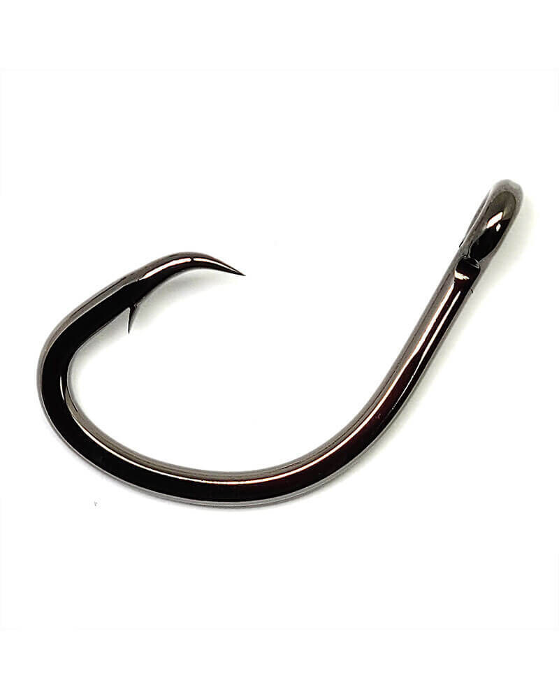 Gamakatsu 42414 Nautilus Circle Hook, Size 4/0, Needle Point, Offset, Ringed Eye, NS Black, 6 per Pack