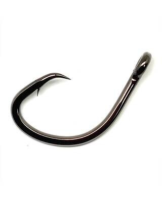 Gamakatsu 42414 Nautilus Circle Hook, Size 4/0, Needle Point, Offset, Ringed Eye, NS Black, 6 per Pack