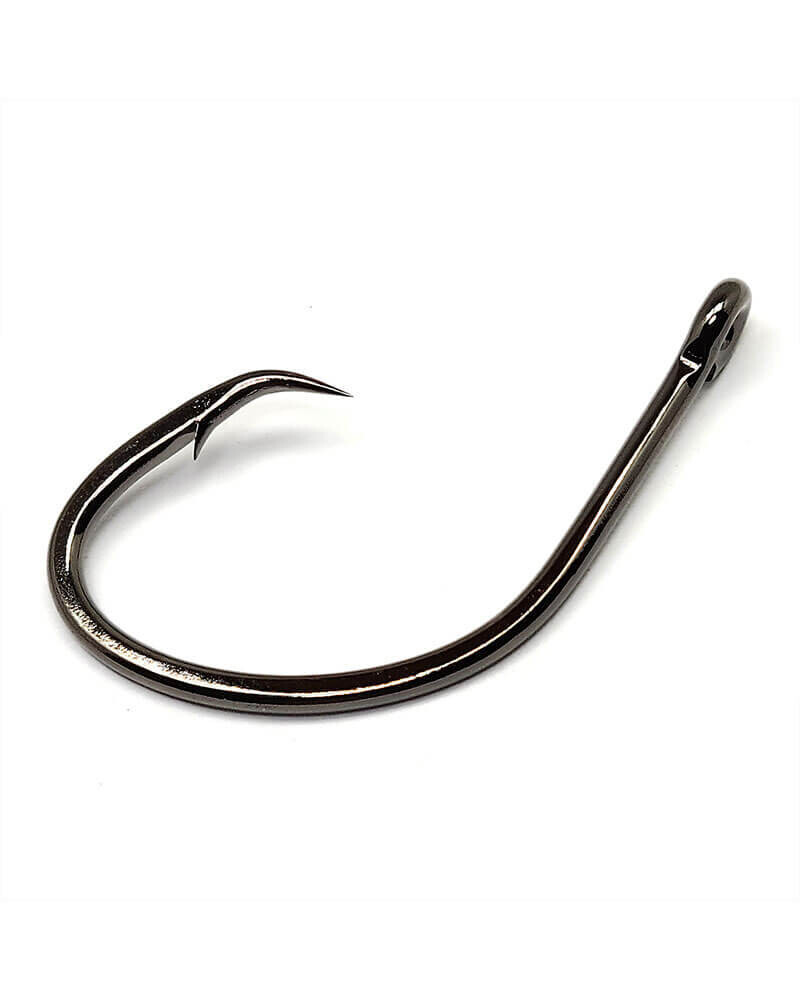Gamakatsu 332417 Nautilus Light Live Bait Circle Hook, Size 7/0, Needle Point, Offset, Ringed Eye, NS Black, 3 per Pack
