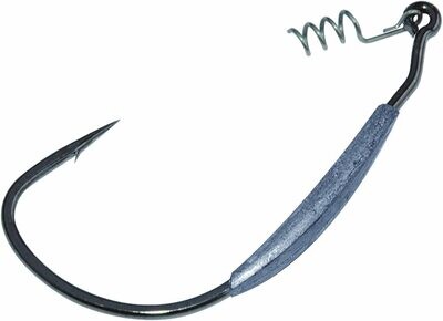 Gamakatsu Worm Hook, Size 4/0, Needle Point, Round Bend, Offset, Ringed Eye, NS Black, 25 per Pack