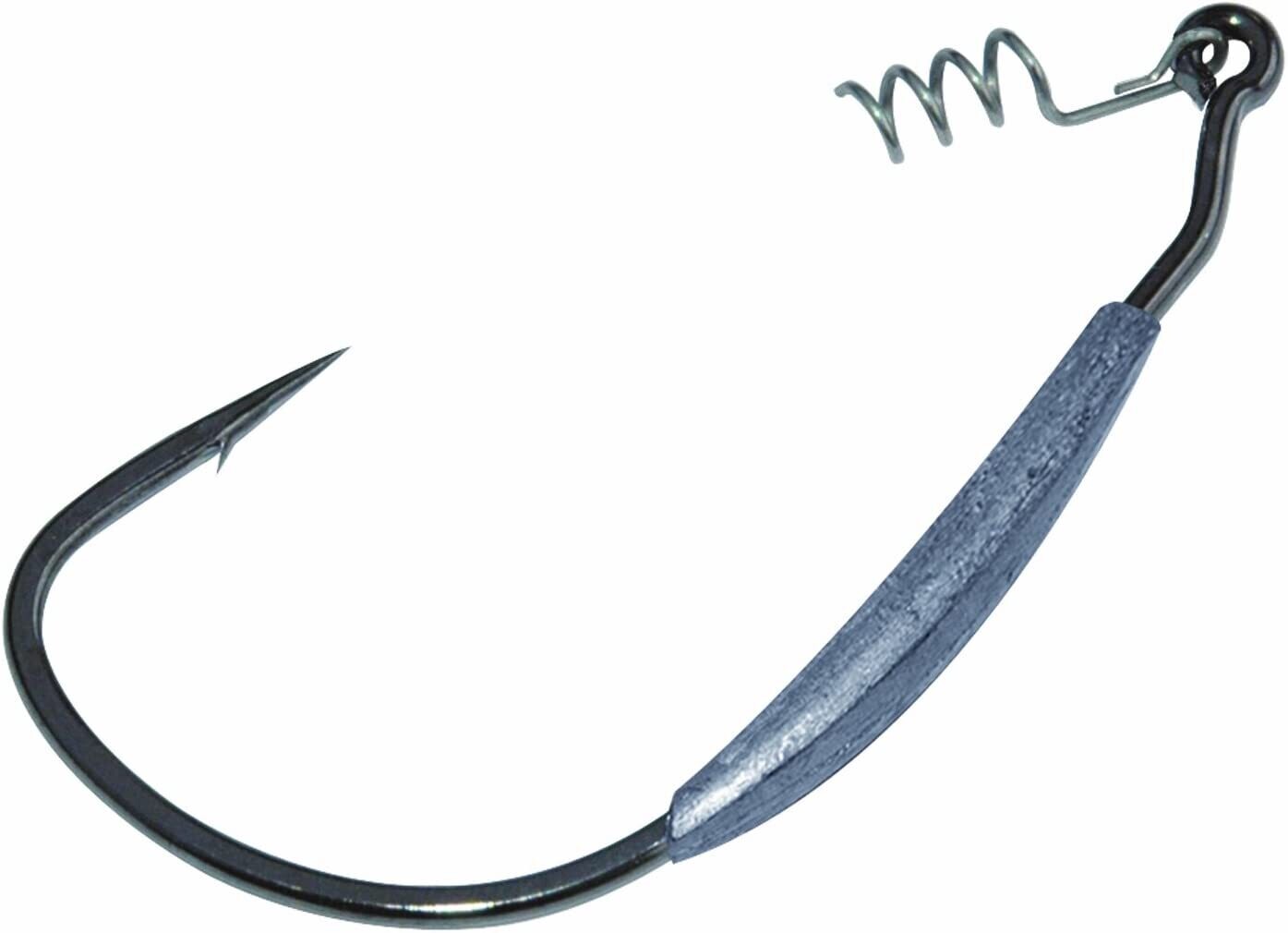 Gamakatsu Worm Hook, Size 5/0, Needle Point, Round Bend, Offset, Ringed Eye, NS Black, 25 per Pack