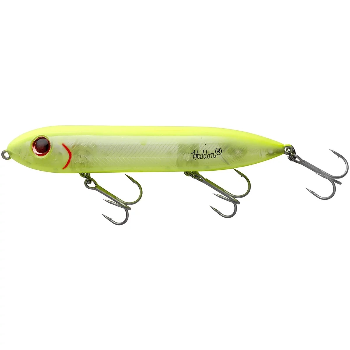 Heddon  Super Spook Topwater Bait, 5", 7/8 oz, Chartreuse/Silver Insert, Floating