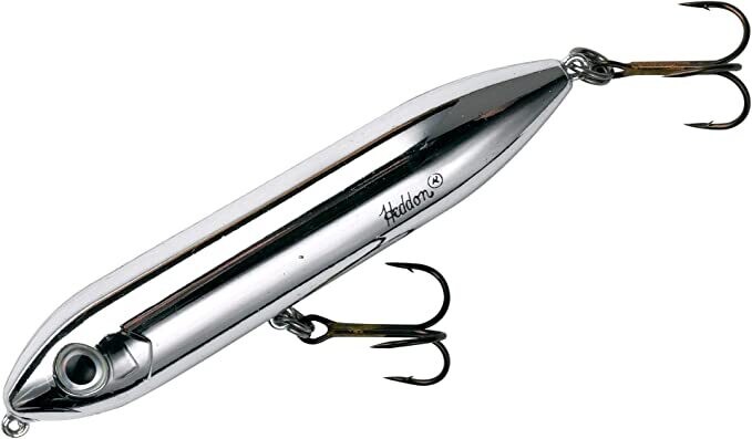 Heddon  Super Spook Topwater Bait, 5", 7/8 oz, Nickel Plate