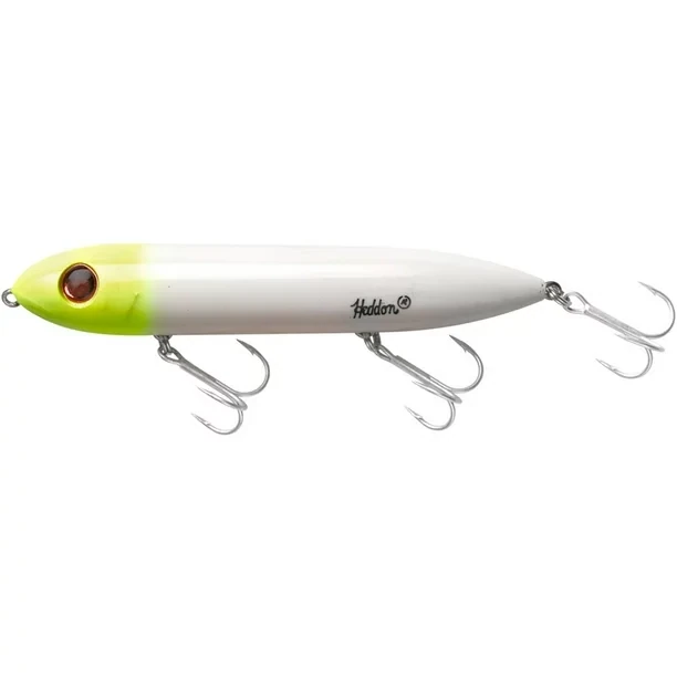 Heddon Super Spook Topwater Bait, 5", 7/8 oz, White Chartreuse Head