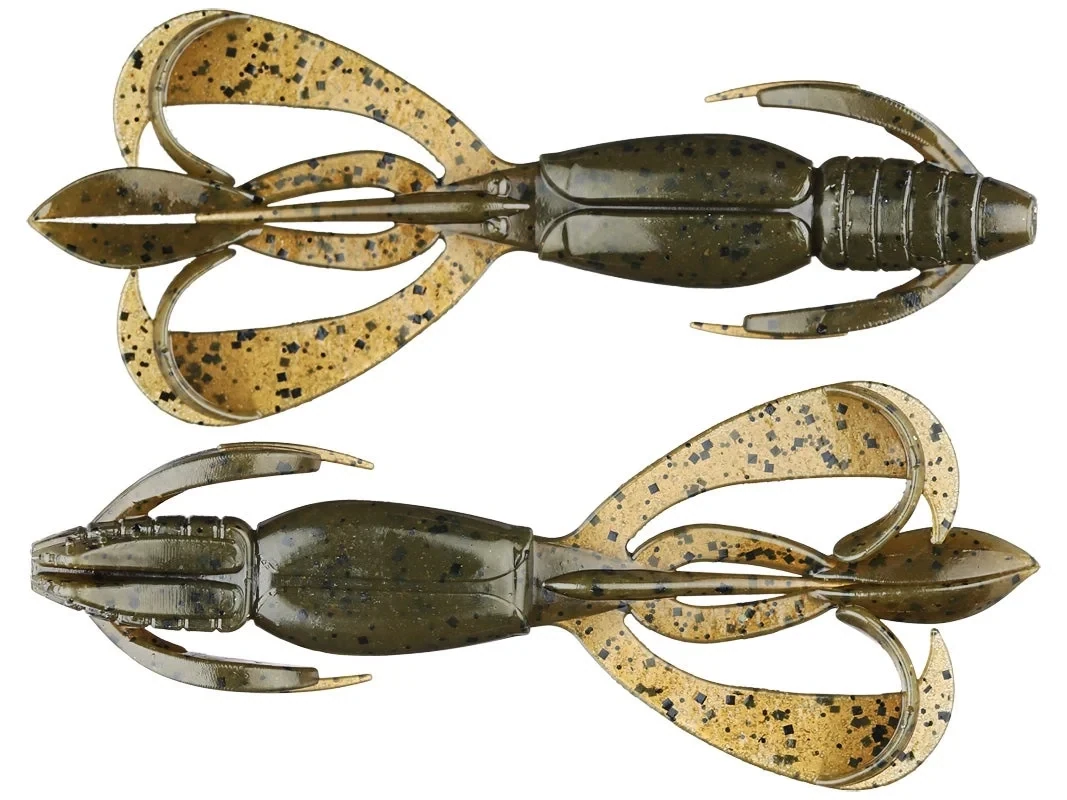 Keitech CF36-401 Crazy Flapper Crawbait, 3.6", Green Pumpkin