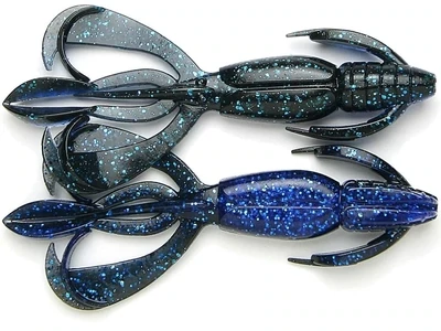 Keitech CF44413 Crazy Flapper Black Blue Flake, 4.4" Twin Tail