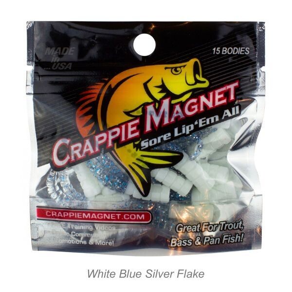 Leland 87256 Crappie Magnet 15 Pc. Body Pack, White/Blue Silver Flake