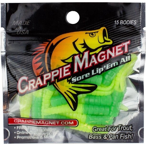 Leland 87272 Crappie Magnet 15 Pc. Body Pack, Chartreuse, 15/Pack