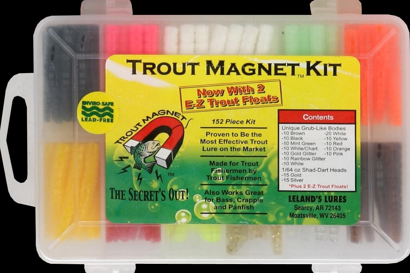 Leland 87699 Trout Magnet 152pc Kit 120 Bodies, 30 Hooks