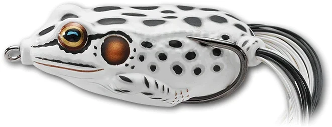 LiveTarget  Frog Hollow Body Topwater Lure, 2 5/8", 2/0 Hook, 3/4 oz, Albino/White, Floating