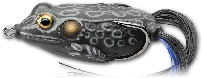 LiveTarget Frog Hollow Body Topwater Lure, 2 5/8", 2/0 Hook, 3/4 oz, Black/Black, Floating
