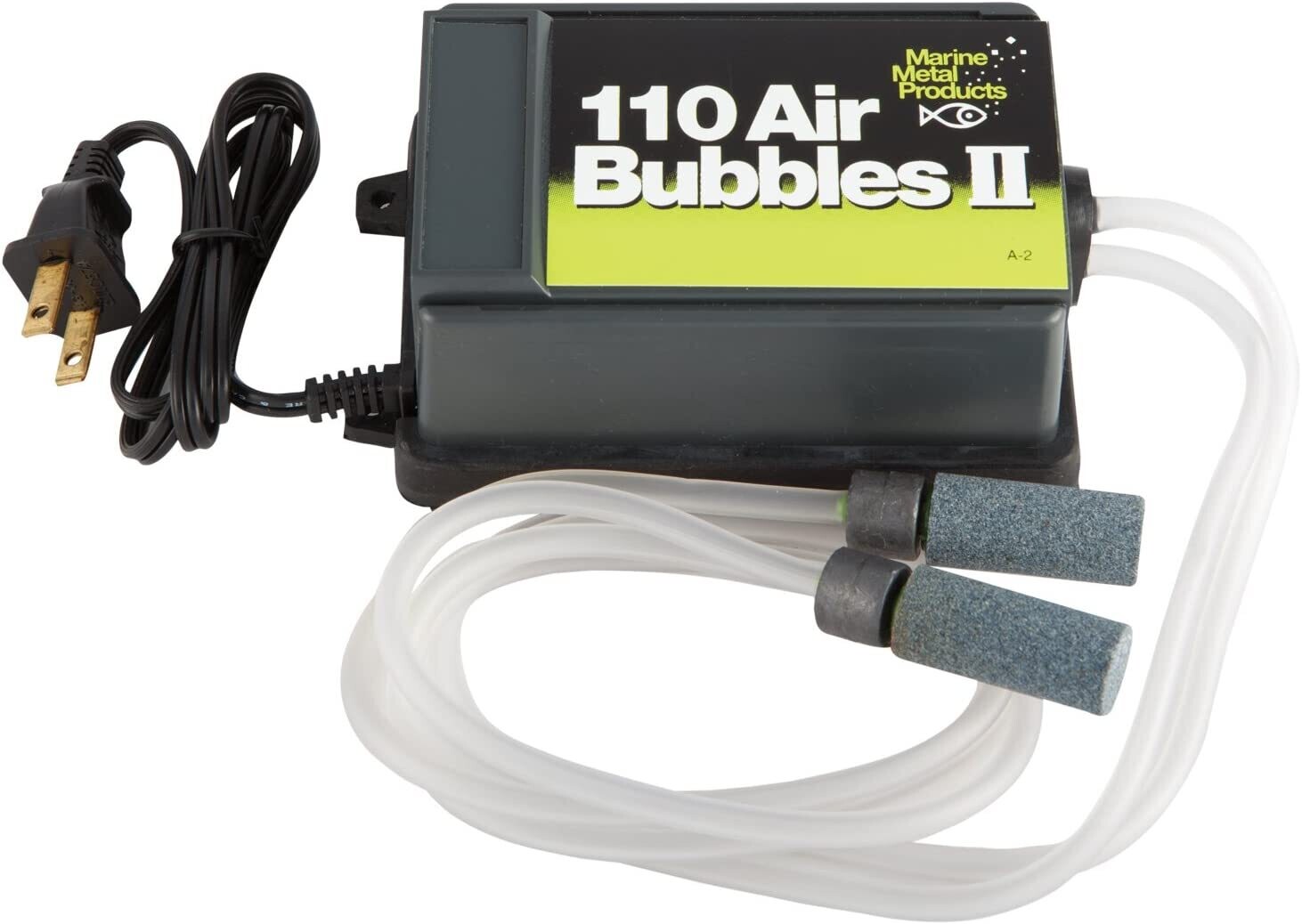Marine Metal A-2 110 Air Bubbles II Pump 110V AC W/Tubing 2 Air Stones &amp; Wgts