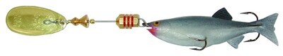 Mepps C2M G Comet Mino In-Line Spinner, 2 1/2&quot;, 1/4 oz, Gold Blade