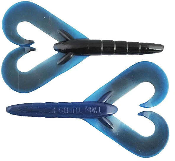 Missile Baits MBTT33-BRU Twin Turbo Twin Tail Bait, 3.3&quot;, Bruiser