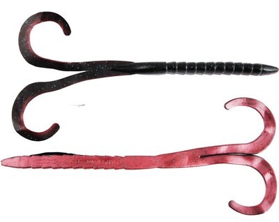 Missile Baits MBTMK875-RSH Tomahawk Dual Ribbon Tail Worm, 8.75&quot;, Red
