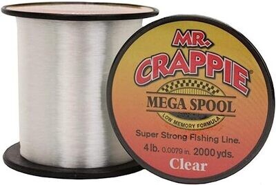 Mr Crappie Mega Spool 6lb 1500 yd Clear