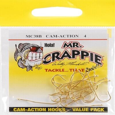 Mr Crappie MC38B-4 Cam-Action Hook Size 4, Needle Point, Light Wire