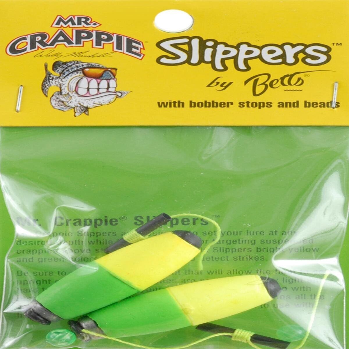Mr Crappie MOOBW-SF-2YG Slippers Cigar Slip Floats 1.5&quot; Weighted