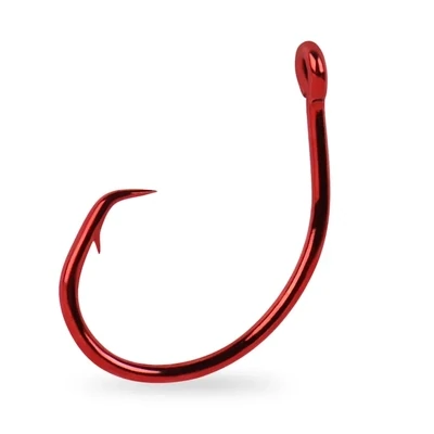 Mustad UltraPoint Demon Tuna Perfect Circle Hook, Size 6/0, Needle Point, Wide Gap, Light Wire, Ringed Eye, Black Nickel, 25 per Pack