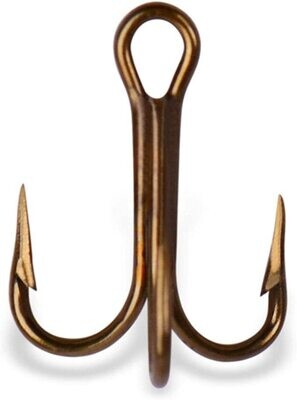 Mustad Classic Treble Hook, Size 12,Bronze, 25 per Pack 