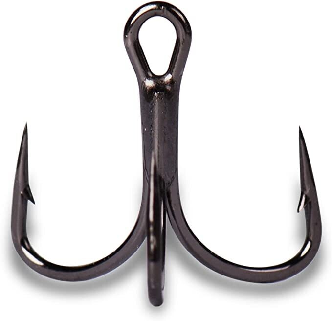 Mustad TG90-BN-5/0-5 KVD Triple Grip Treble Hook Musky/Slt 3X Black