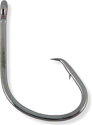 Owner Mutu Light Circle Hook Hook, Size 5/0, Hangnail Point, Light Wire, Black Chrome, 22 per Pack